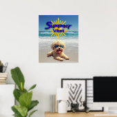 Affiche papier valeur, impression de chien mignon (Bureau à domicile)