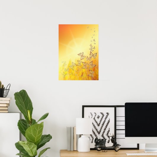 Affiche papillon (Bureau à domicile)