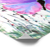 Affiche Papillon Coloré Peinture de Printemps (Coin)