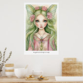 Affiche Papillon Fée Rose Pixie (Cuisine)