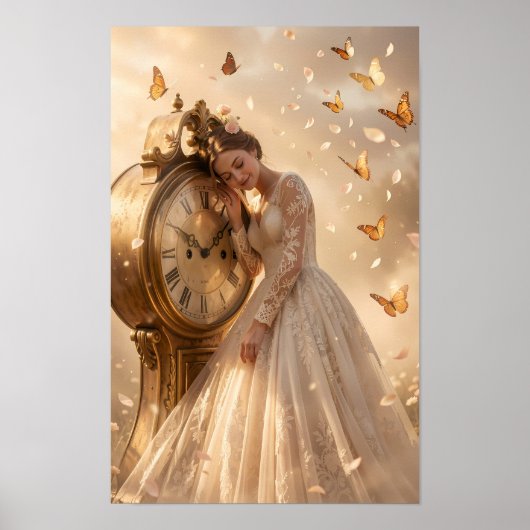 Affiche Papillons et Temps en Grâce Dorée (Devant)