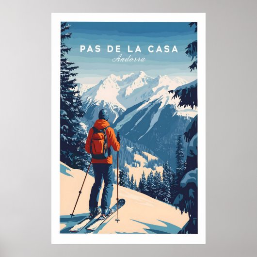 Affiche Pas de la Casa Grandvalira Ski Impression (Devant)