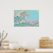 Affiche pastel de la Grande Vague (Cuisine)