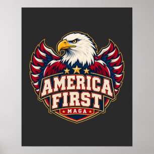 Affiche patriotique America First Varsity Eagle