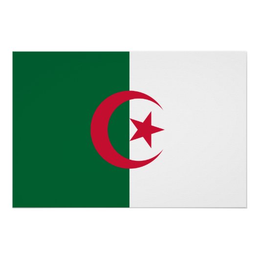 Affiche patriotique avec Drapeau d'Algérie (Devant)