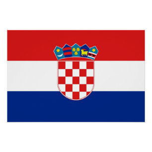 Affiche patriotique avec Drapeau de Croatie