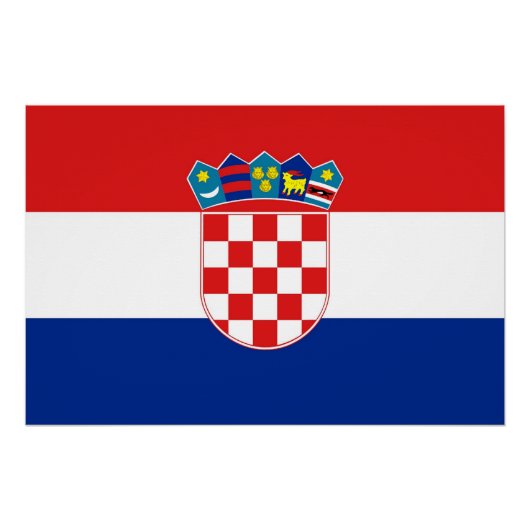Affiche patriotique avec Drapeau de Croatie (Devant)
