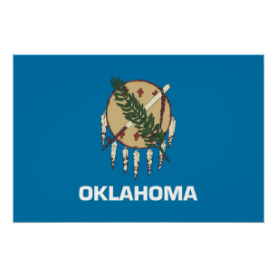 Affiche patriotique avec drapeau de l'Oklahoma