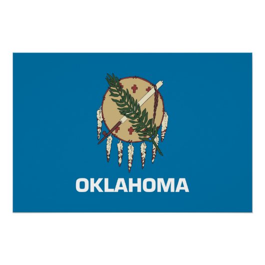 Affiche patriotique avec drapeau de l'Oklahoma (Devant)