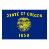 Affiche patriotique avec Drapeau de l'Oregon (Devant)