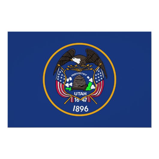 Affiche patriotique avec Drapeau de l'Utah (Devant)