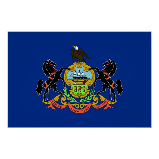 Affiche patriotique avec drapeau de Pennsylvanie (Devant)