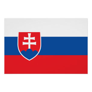 Affiche patriotique avec Drapeau de Slovaquie