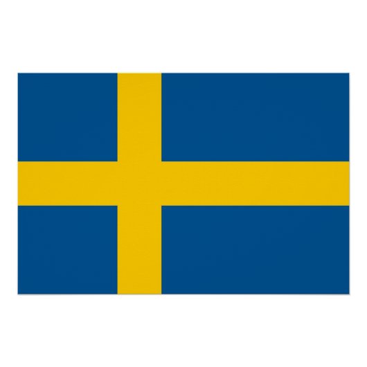 Affiche patriotique avec Drapeau de Suède (Devant)