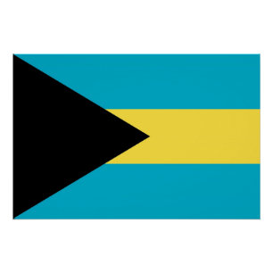Affiche patriotique avec Drapeau des Bahamas