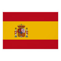 Affiche patriotique avec Drapeau d'Espagne