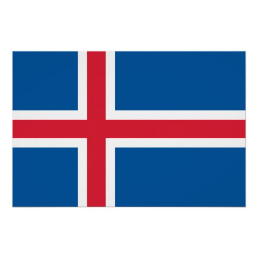 Affiche patriotique avec Drapeau d'Islande (Devant)