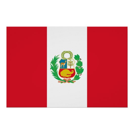Affiche patriotique avec Drapeau du Pérou (Devant)