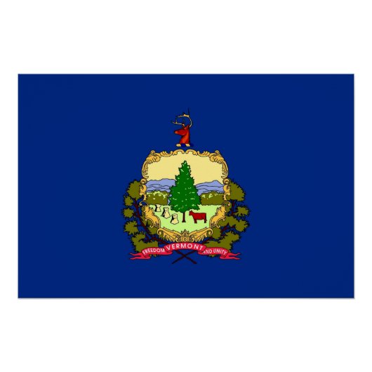 Affiche patriotique avec drapeau du Vermont (Devant)
