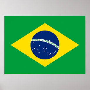 Affiche patriotique du drapeau du Brésil