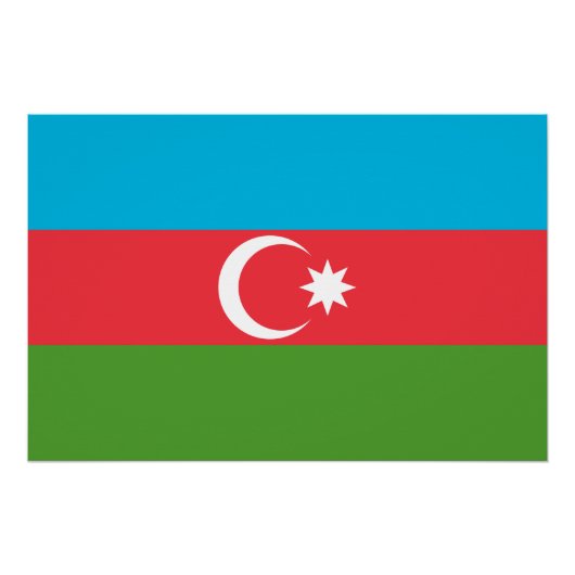 Affiche patriotique murale avec Drapeau d'Azerbaïd (Devant)
