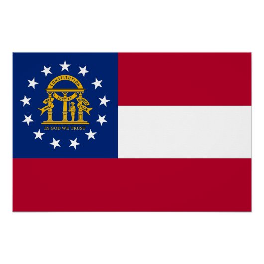 Affiche patriotique murale avec Drapeau de Géorgie (Devant)