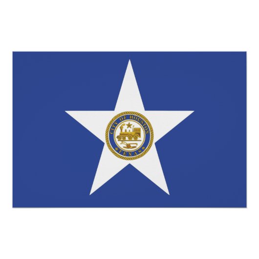 Affiche patriotique murale avec Drapeau de Houston (Devant)