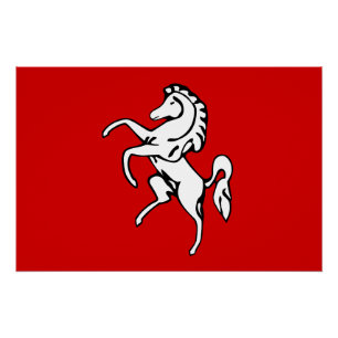 Affiche patriotique murale avec Drapeau de Kent, A