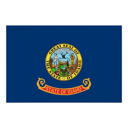 Affiche patriotique murale avec Drapeau de l'Idaho (Devant)