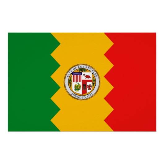 Affiche patriotique murale avec Drapeau de Los Ang (Devant)