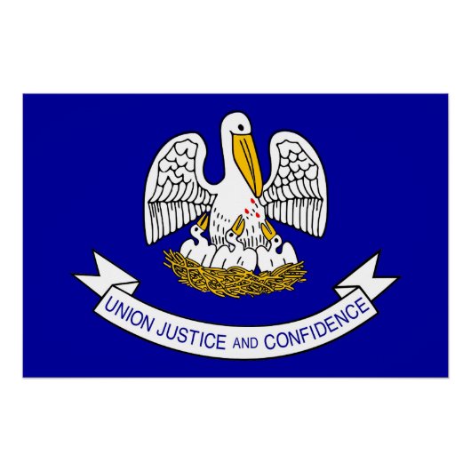 Affiche patriotique murale avec Drapeau de Louisia (Devant)