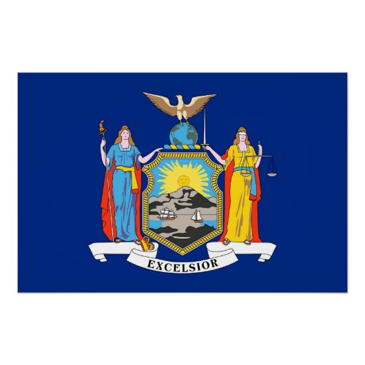 Affiche patriotique murale avec Drapeau de New Yor (Devant)