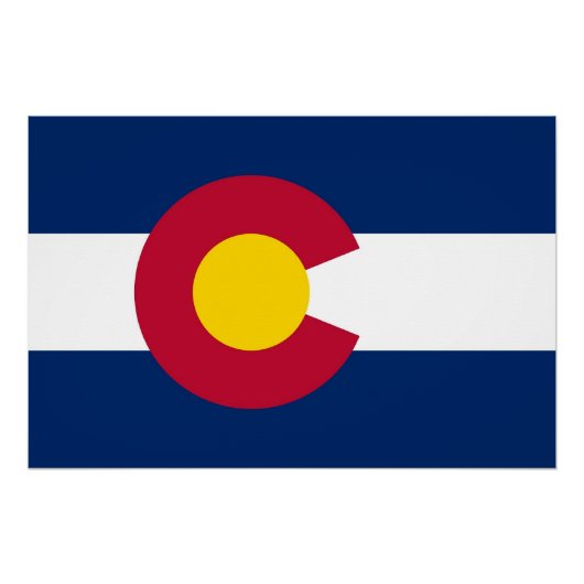 Affiche patriotique murale avec drapeau du Colorad (Devant)