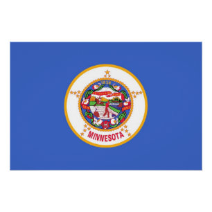 Affiche patriotique murale avec Drapeau du Minneso