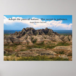 Affiche paysagère des Badlands avec devis