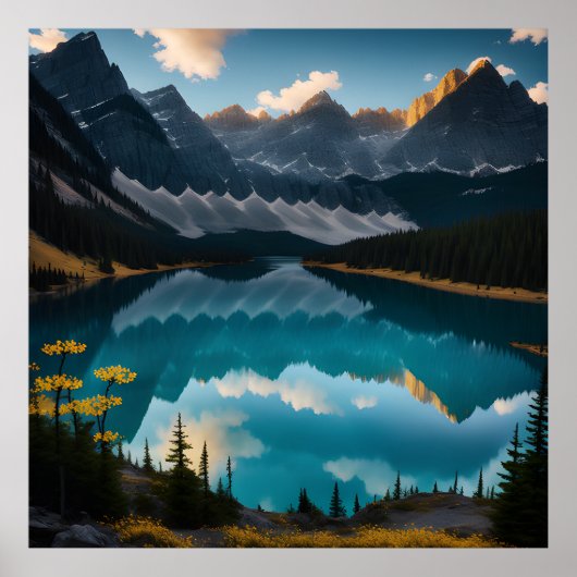 Affiche paysagère du lac de la Fleur Jaune (Devant)