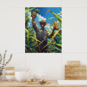 Affiche paysanne malgache souriante - Agriculture  (Cuisine)