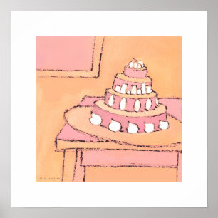 affiche peinture acrylique gâteau