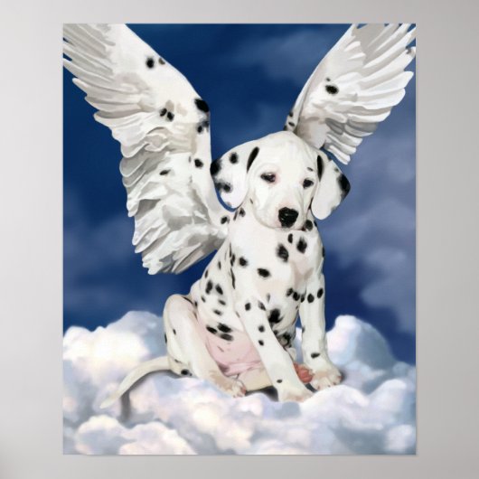Affiche peinture de chiot ange dalmatien (Devant)