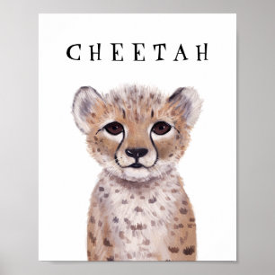 Affiche personnalisable de bébé guépard mignon pou