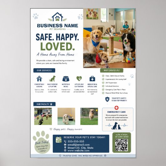 Affiche personnalisable de garde d'animaux de comp (Devant)