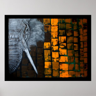 Affiche personnalisable d'éléphant
