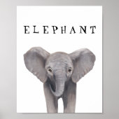 Affiche personnalisable éléphant bébé mignon pour (Devant)