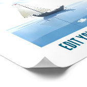 Affiche personnalisable mer et bateau (Coin)