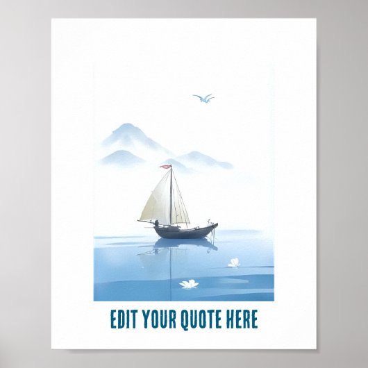 Affiche personnalisable mer et bateau (Devant)