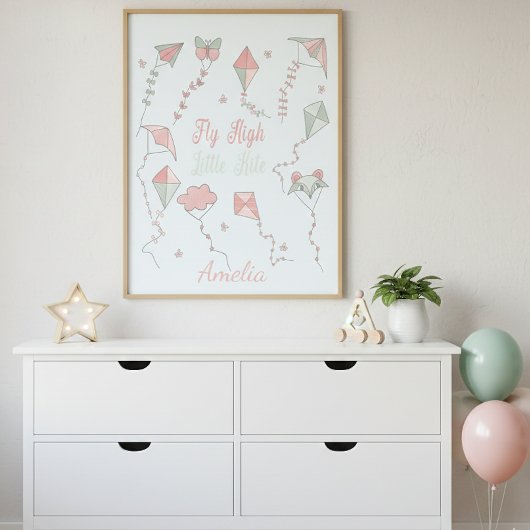 Affiche personnalisée avec le nom de Cerf-volant v