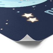 Affiche personnalisée Bébé Éléphant Pêche 4 Étoile (Coin)