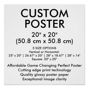 Affiche personnalisée brillante 20" x 20" (50,8 cm