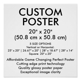 Affiche personnalisée brillante 20" x 20" (50,8 cm