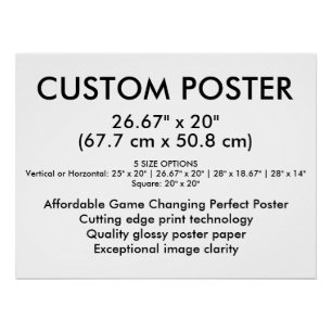 Affiche personnalisée brillante horizontale 67 cm 